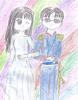 Groom: Eriol, I choose him because everybody thinks they should be together! Costumes: I based their costumes on the wedding clothes the Prince Fredrick and Princess Mary wore on their wedding day. Media: I used normal pencils and some crayons.